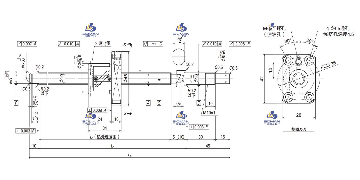 W1001FA-4-C3T4-FA标准滚珠丝杠