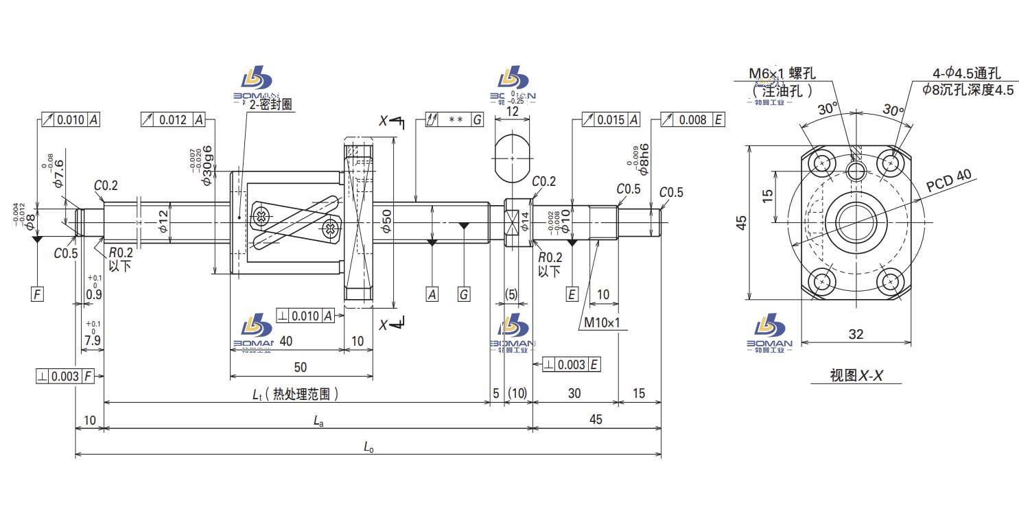 W1201FA-5P-C5Z10-FA标准滚珠丝杠