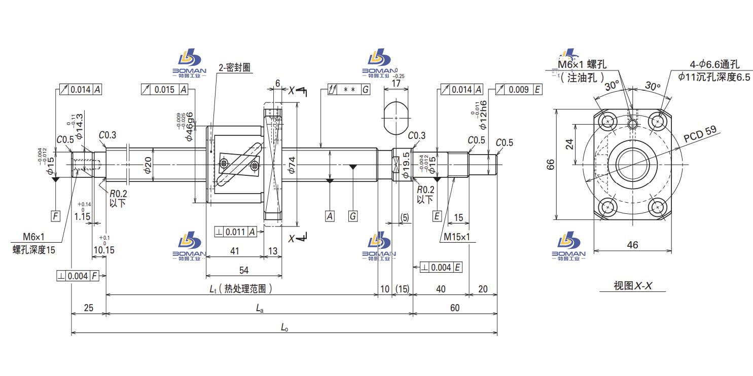 W2005FA-2-C5T10-MA标准滚珠丝杠