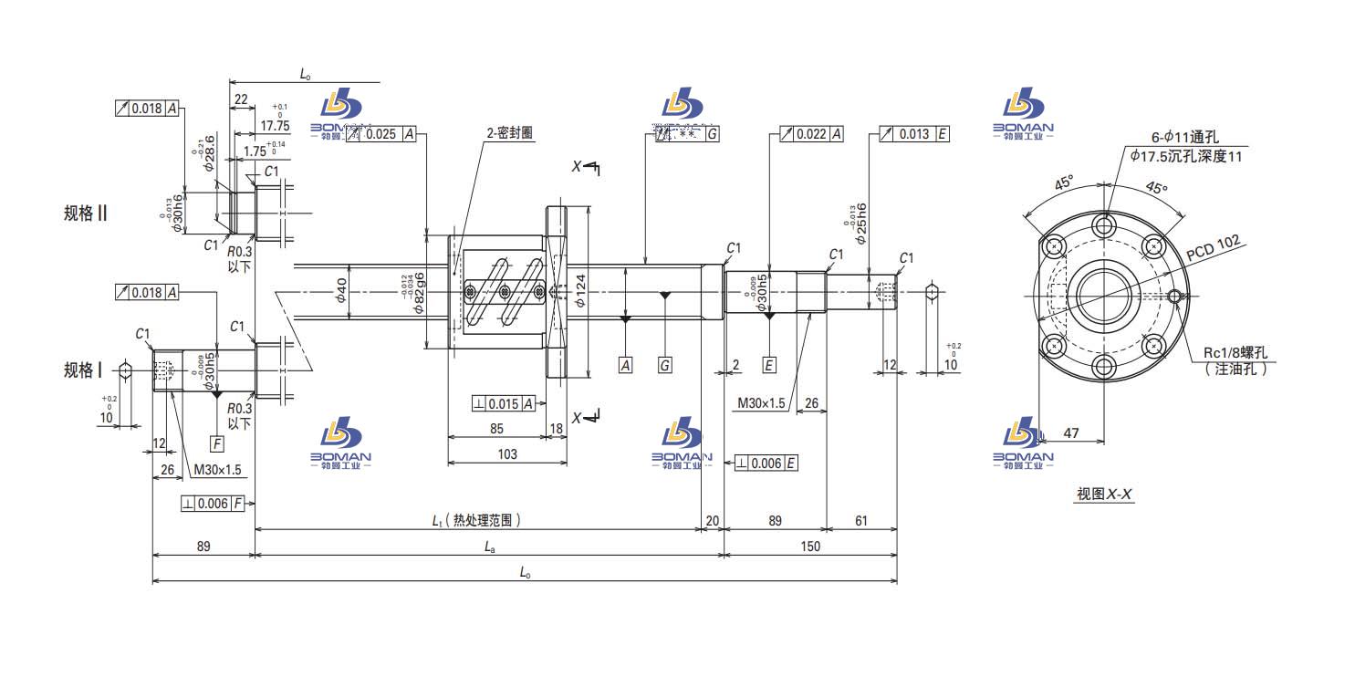 W4011SA-3Z-C5Z10-MA标准滚珠丝杠