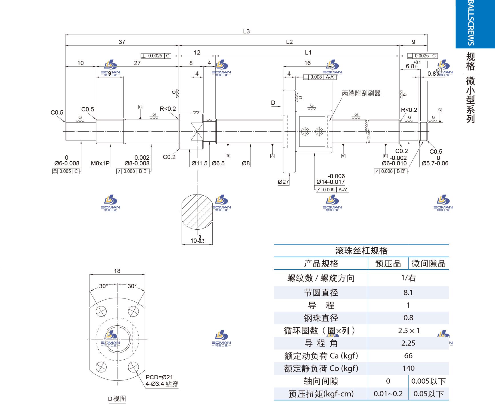 PMI FSM0801-C3-1R-0198 pmi丝杠型号官网