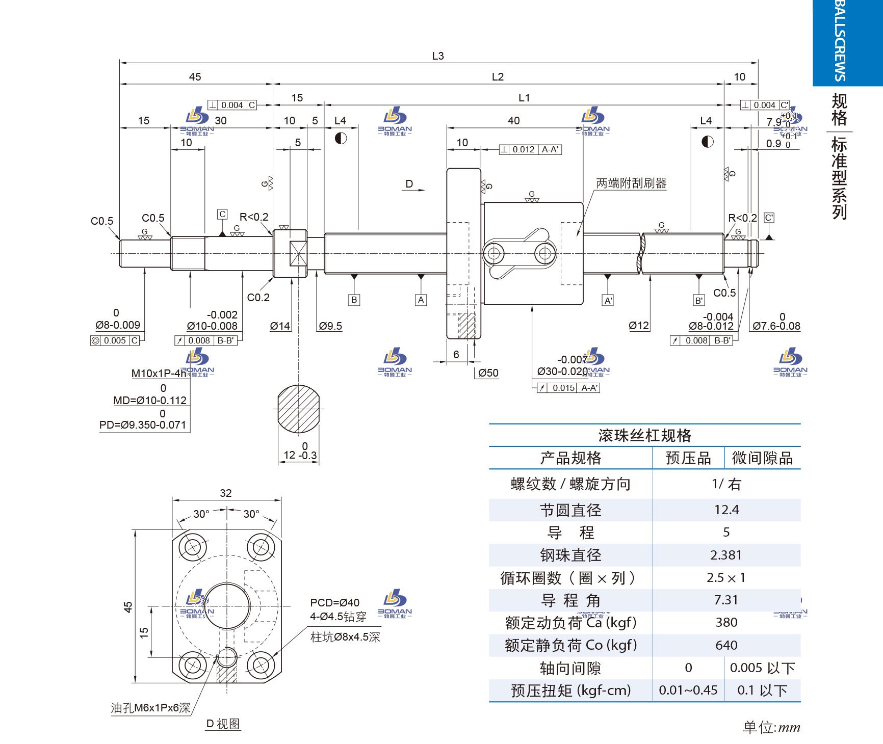 PMI 1R12-05B1-1FSWC-210-280-0.008 pmi丝杆和上银对比