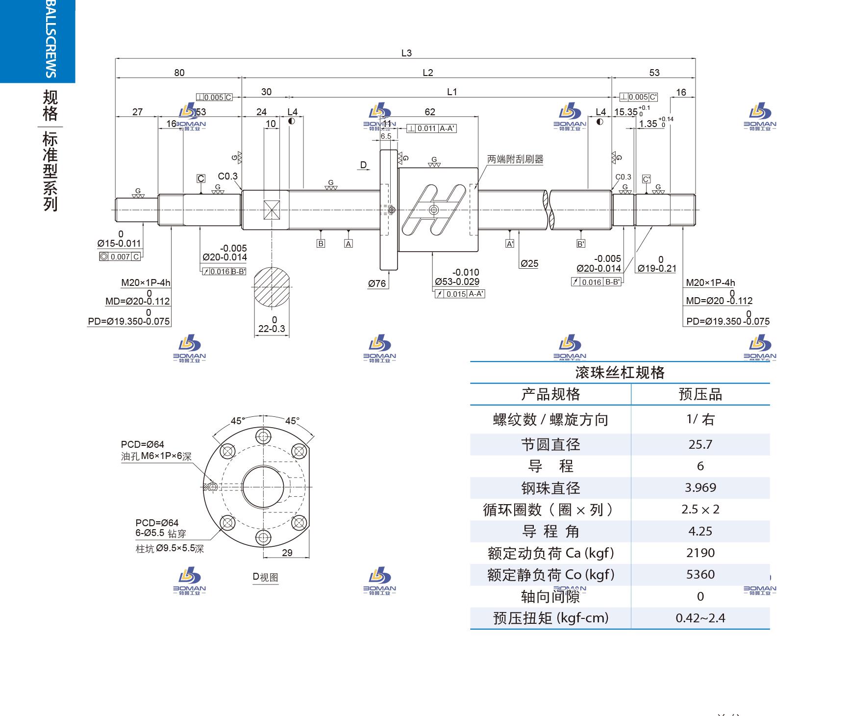 PMI 1R25-06B2-1FSWC-1170-1333-0.018 pmi丝杆合格单